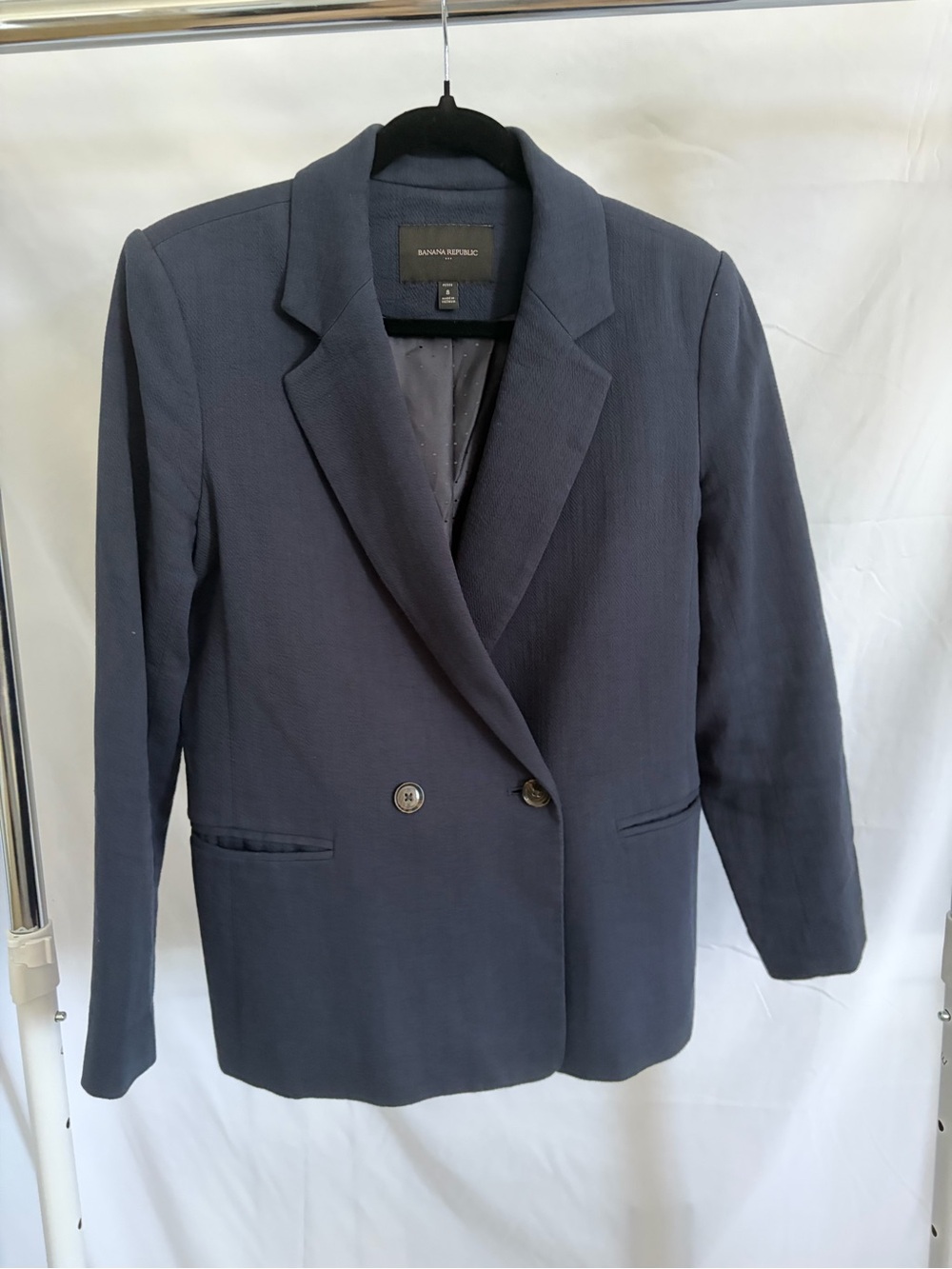 Banana Republic Women's Dark Navy Double-Breasted Blazer